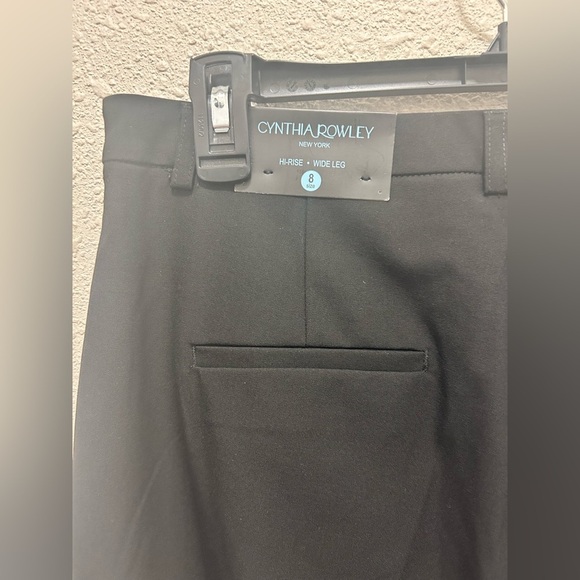 Cynthia Rowley Black Hi-Rise Wide Leg Dress Pants NWT Size 8 - Picture 3 of 5